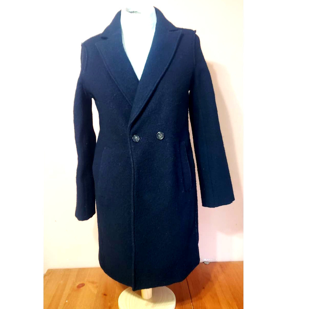 J.Crew Daphne topcoat Italian boiled wool black women's size 6 beautiful!